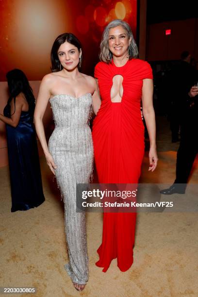 Monica Barbaro and Radhika Jones, Editor-in-Chief of Vanity Fair attend the 2025 Vanity Fair Oscar Party Hosted By Radhika Jones at Wallis Annenberg...