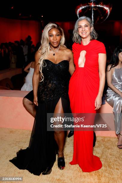 Serena Williams and Radhika Jones, Editor-in-Chief of Vanity Fair attend the 2025 Vanity Fair Oscar Party Hosted By Radhika Jones at Wallis Annenberg...