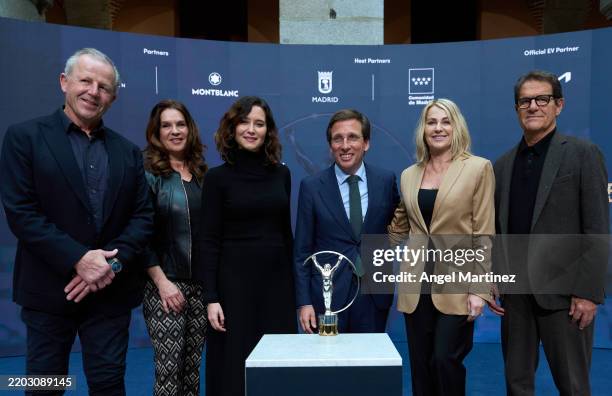 Sean Fitzpatrick, Chairman of the Laureus World Sports Academy, Katarina Witt, Laureus Academy Member, Isabel Díaz Ayuso, President of the Madrid...