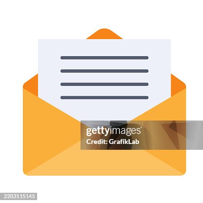 Open Yellow Envelope Document Inside for Communication Concept Open Yellow Envelope Document Inside for Communication Concept