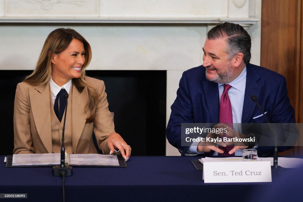 First Lady Melania Trump Joins Roundtable Discussion On "Take It Down Act"