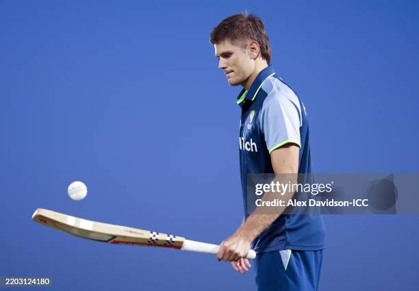 Aaron Hardie of Australia looks on during a Australia Nets Session at ICC Academy on March 03, 2025 in Dubai, United Arab Emirates.