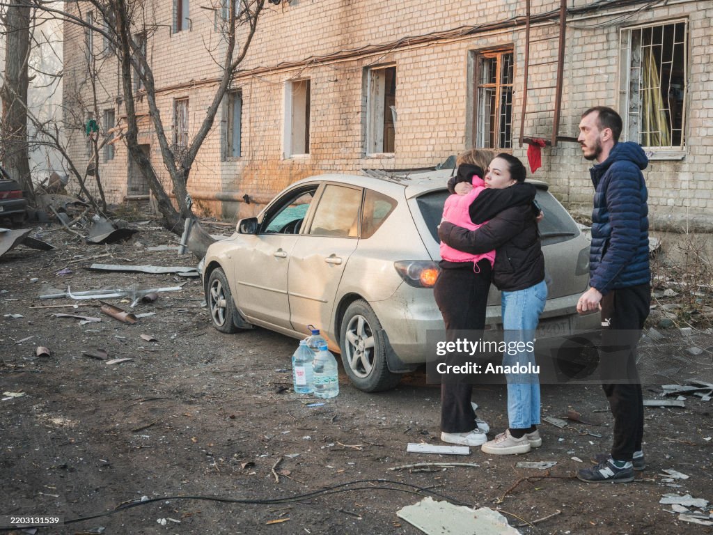 Russian missile attack on residential area in Kharkiv