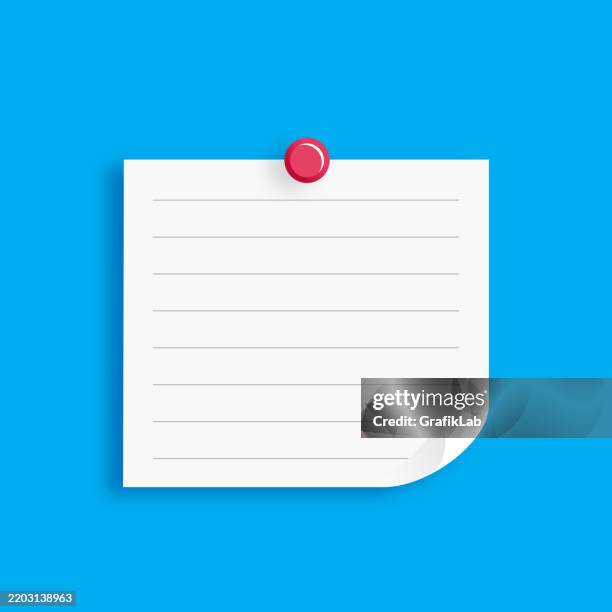 Blank Paper Note On Blue Background With Thin Shadow High-Res Vector ...