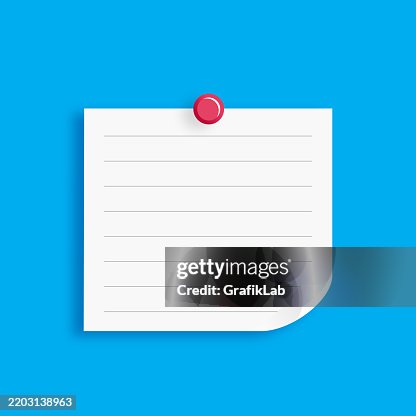 Blank Paper Note on Blue Background with Thin Shadow Blank Paper Note on Blue Background with Thin Shadow