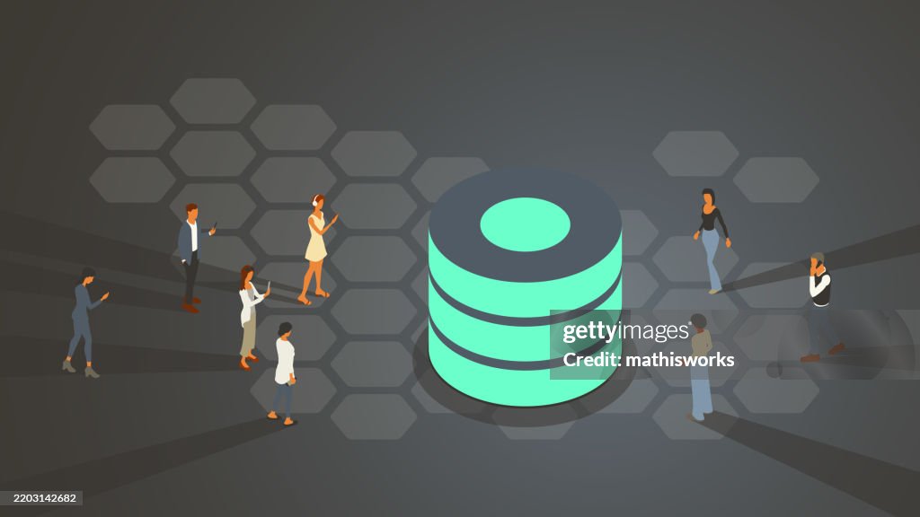 Data Symbol With People High-Res Vector Graphic - Getty Images