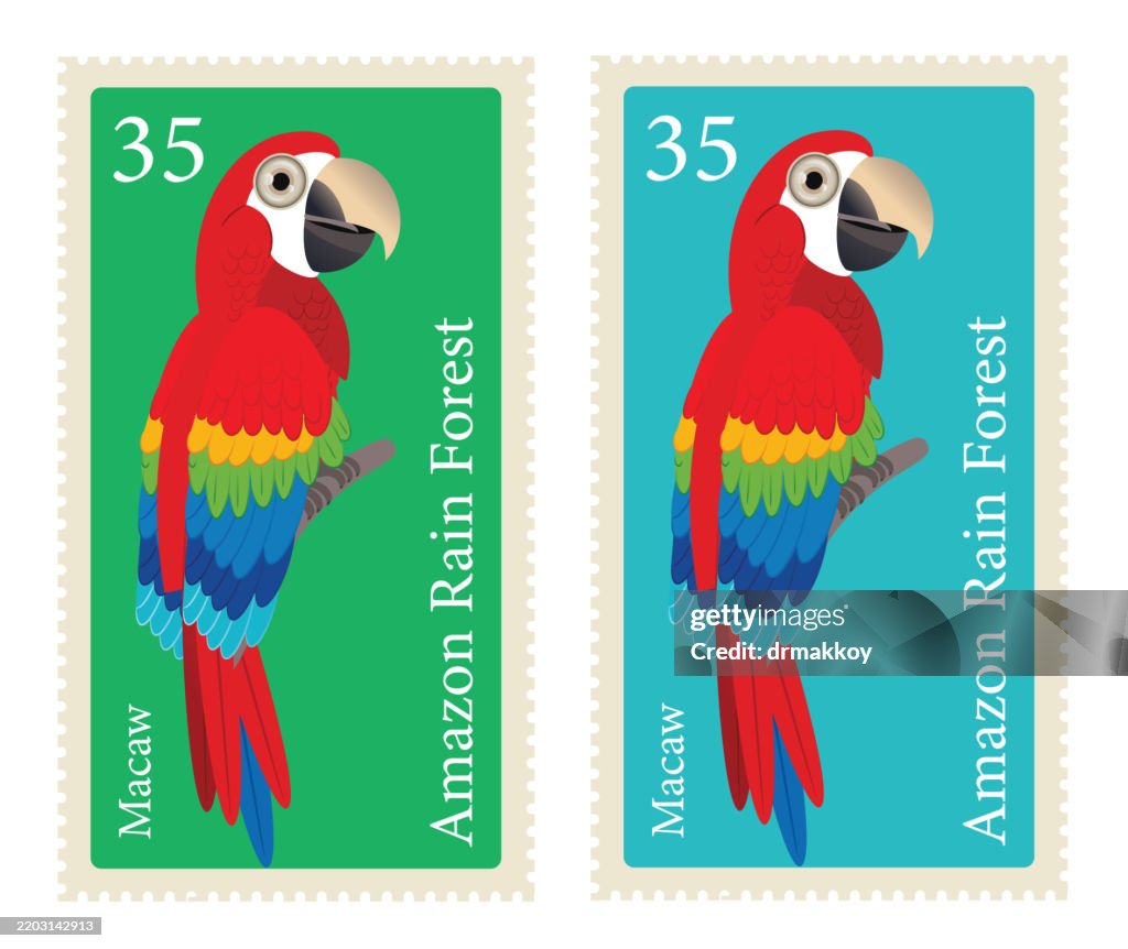 Macaw Stamp