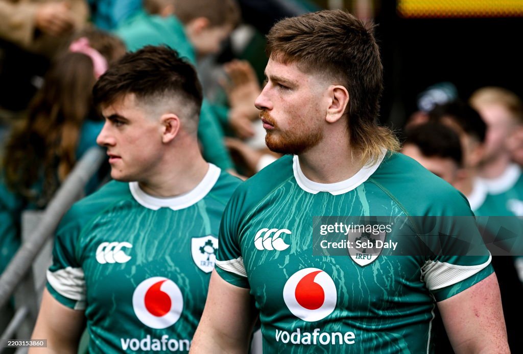 Irish Rugby Running Dublin , Ireland - 7 March 2025; Joe McCarthy, right, and Dan Sheehan ...