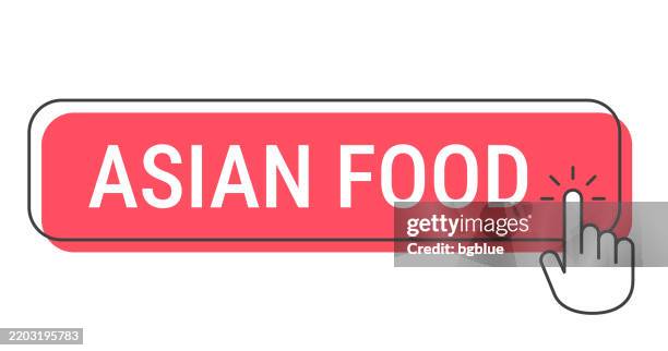 Simple Food Button Asian Food Click Button With Hand Cursor On White Background High-Res ...