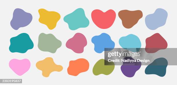 modern abstract design collection with organic shapes and fluid forms. vector illustration - pebble texture stock illustrations