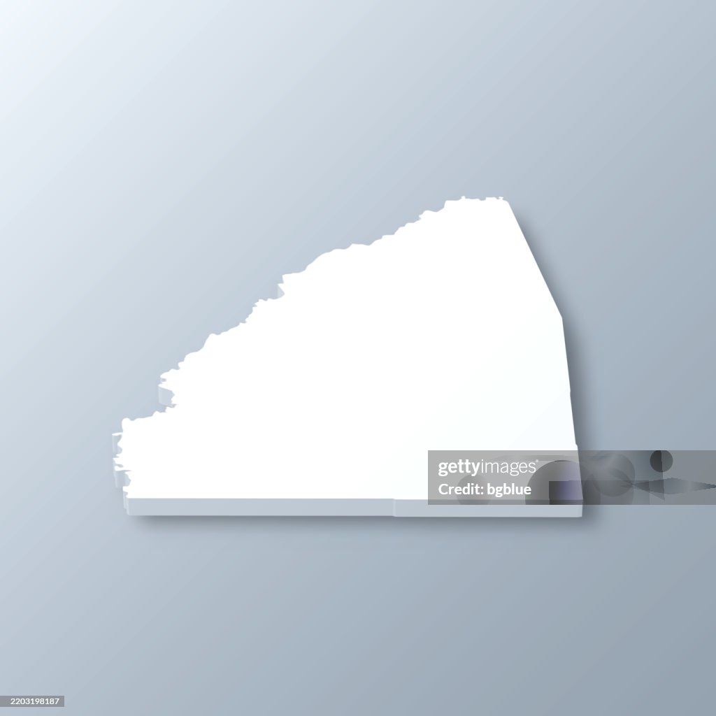 Rankin County, Mississippi. 3D Map on gray background