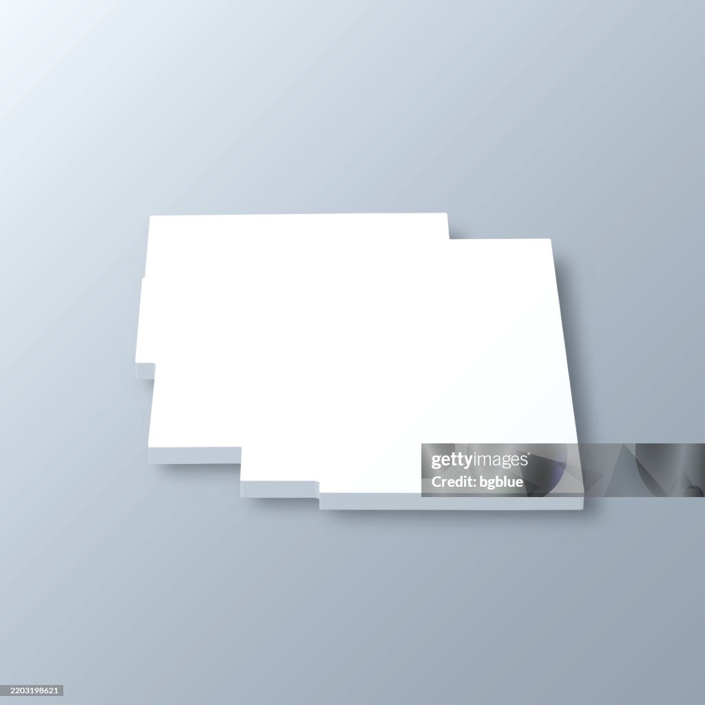 Logan County, Illinois. 3D Map on gray background