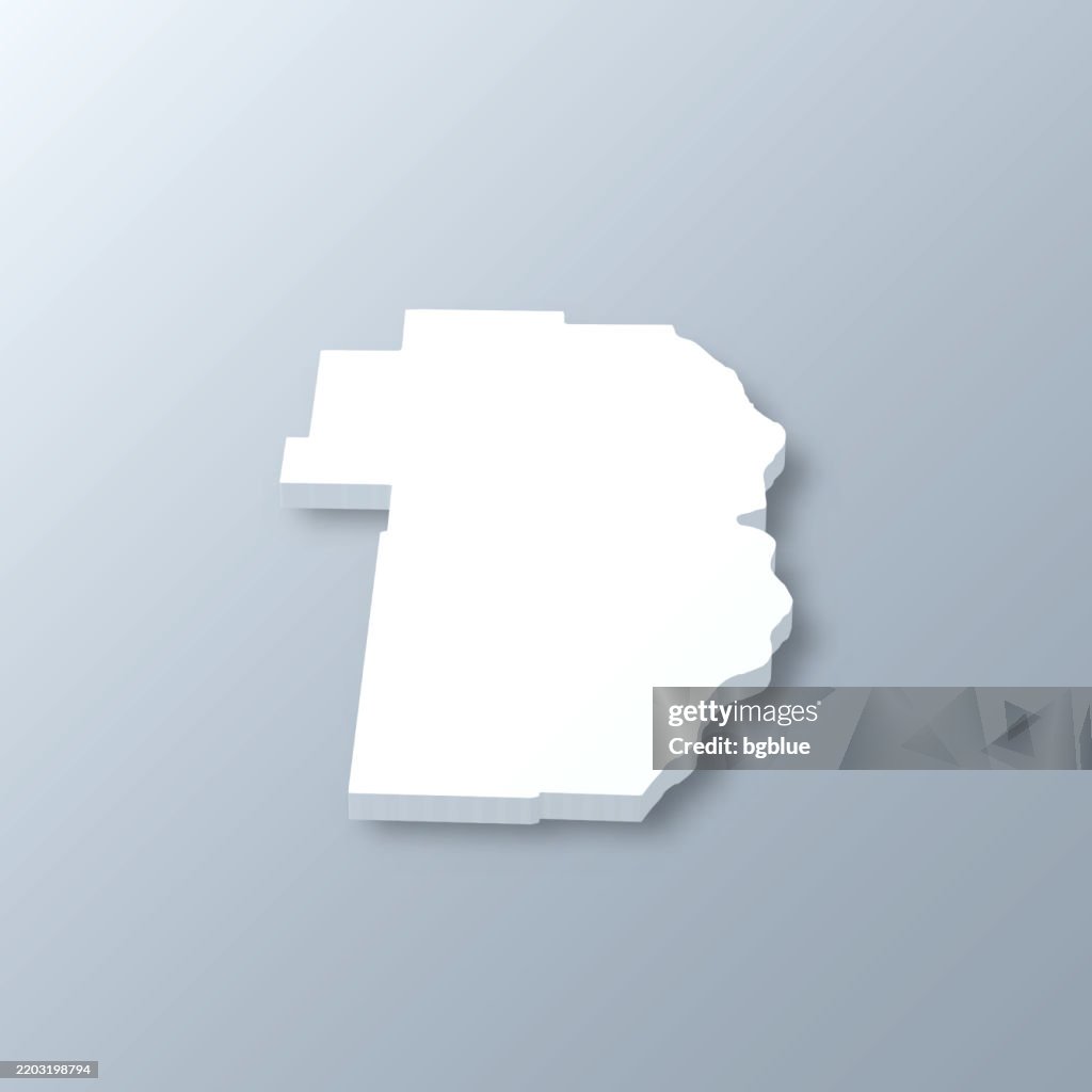 Jefferson County, Ohio. 3D Map on gray background