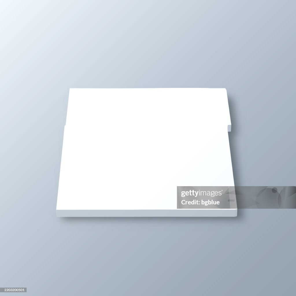Champaign County, Illinois. 3D Map on gray background