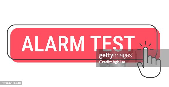 Alarm Test Animation Alarm Test Click Button With Hand Cursor On White Background High-Res ...
