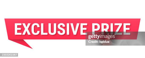 illustrazioni stock, clip art, cartoni animati e icone di tendenza di premio esclusivo - bolla vocale rossa su sfondo vuoto - esclusivo