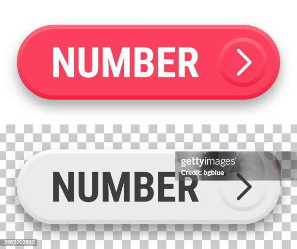 Numbers. Click Design Number 3d Click Web Buttons On Blank Background High-Res Vector Graphic ...
