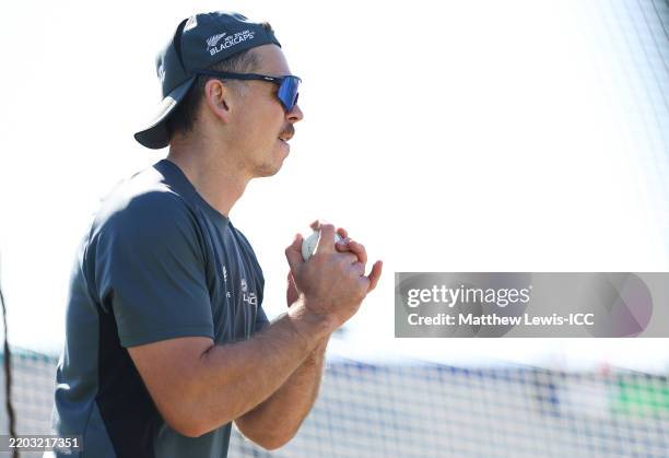 Michael Bracewell of New Zealand pictured during a net session during the ICC Champions Trophy 2025 on March 04, 2025 in Lahore, Pakistan.