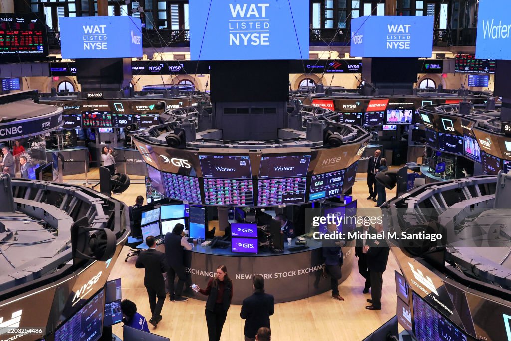 New York Stock Exchange Opens As Trump's Tariffs Set To Begin