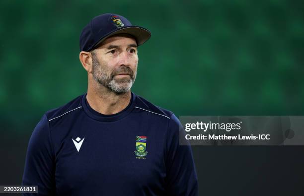 Rob Walter, Coach of South Africa pictured during a net session during the ICC Champions Trophy 2025 on March 04, 2025 in Lahore, Pakistan.