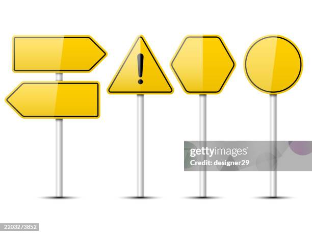 verkehrsschilder vektor set - verkehrsschild stock-grafiken, -clipart, -cartoons und -symbole