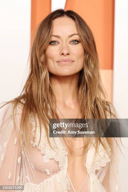 Olivia Wilde attends the 2025 Vanity Fair Oscar Party Hosted By Radhika Jones at Wallis Annenberg Center for the Performing Arts on March 02, 2025 in...