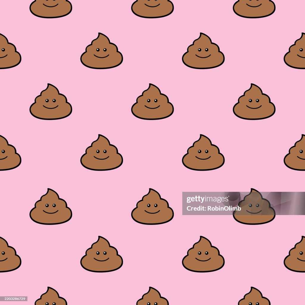 Cute Poop Emojis Seamless Pattern