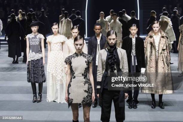 Model walks the runway during the Dior Ready to Wear Fall/Winter 2025-2026 fashion show as part of the Paris Fashion Week on March 4, 2025 in Paris,...