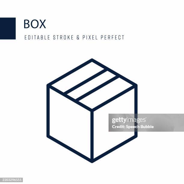 box line icon. editable stroke vector icon. - empty box stock illustrations