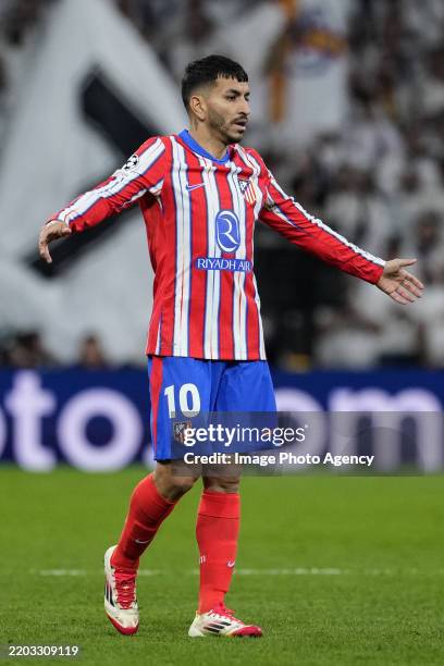 Angel Correa of Atletico de Madrid disappointment during the UEFA Champions League 2024/25 UEFA Champions League 2024/25 Round of 16 first leg match...
