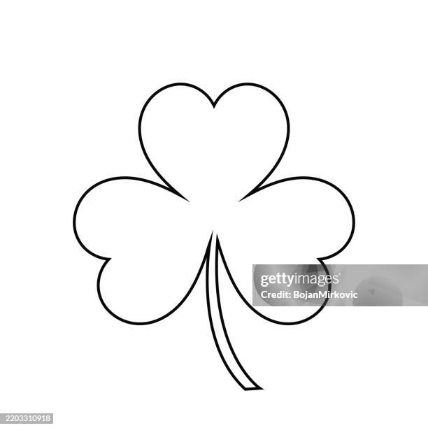 clover outline icon. vector - st patrick day background stock illustrations