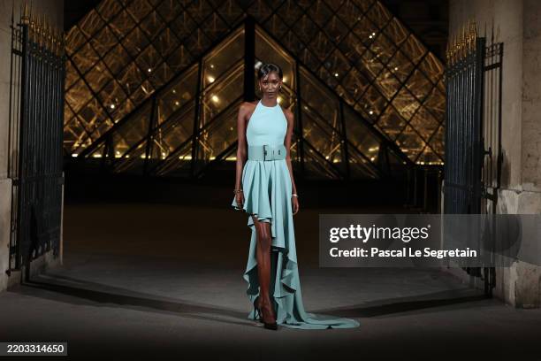 Lous and the Yakuza attends the "Le Grand Diner du Louvre" Passage Richelieu Photocall at Musee du Louvre on March 04, 2025 in Paris, France.