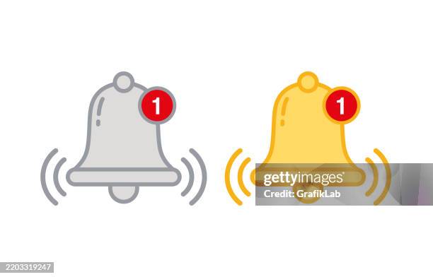 notification bell icon illustrating alerts and updates for digital applications - digital clock stock illustrations