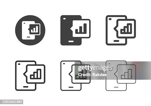 Mobile Analyzing Growth Icons - Multi Series Mobile Analyzing Growth Icons - Multi Series