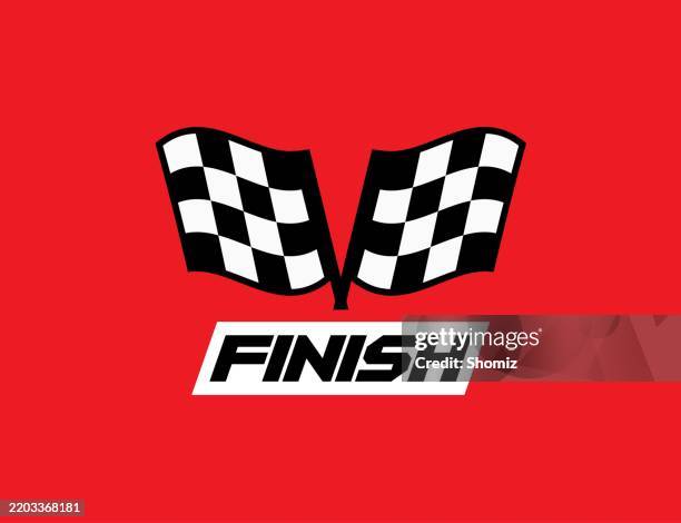 Checkered Race Flags Crossed Two Start Or Finish Flags In A Cross High ...