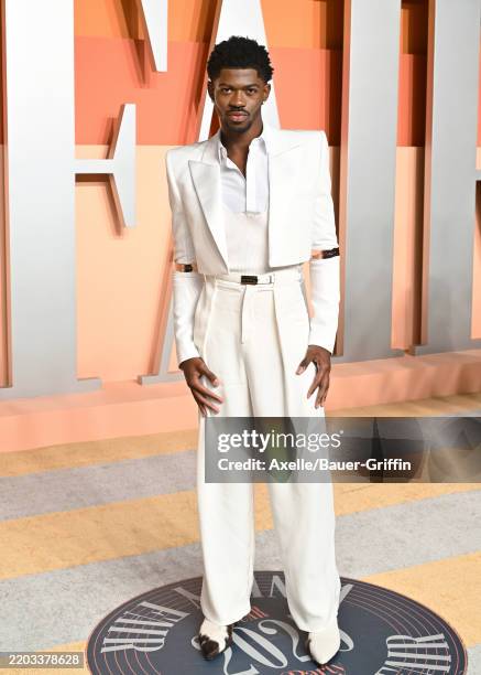 Lil Nas X attends the 2025 Vanity Fair Oscar Party Hosted By Radhika Jones at Wallis Annenberg Center for the Performing Arts on March 02, 2025 in...