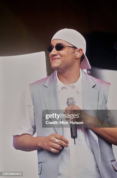 English singer, Dane Bowers performing on stage with boy band,... News ...