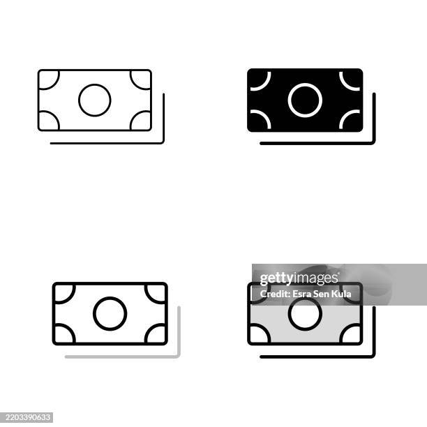 cash money universal icon design in four styles with editable stroke. line, solid, flat line, and duotone line. suitable for web page, mobile app, ui, ux, and gui design. - generic website stock illustrations
