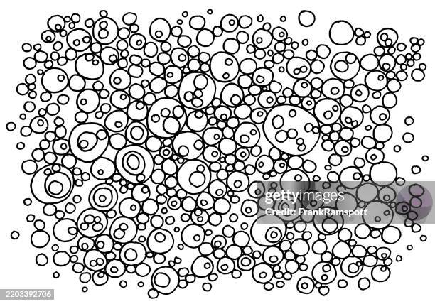 illustrazioni stock, clip art, cartoni animati e icone di tendenza di disegno del modello di doodle circolare - struttura cellulare