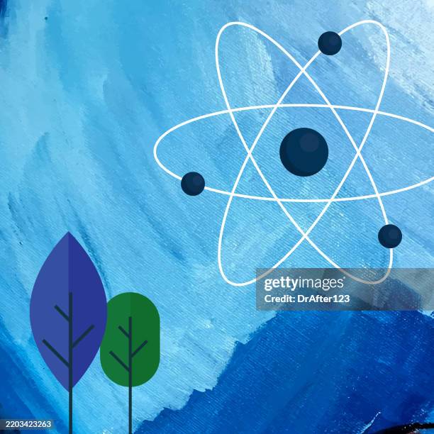 fusion energy - nuclear energy stock illustrations