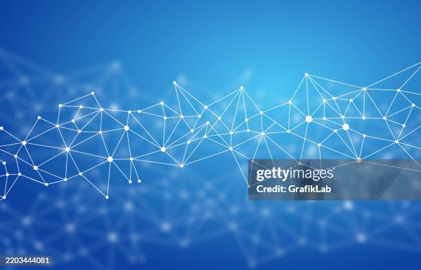 abstract background with digital network design - triangle diagram stock illustrations