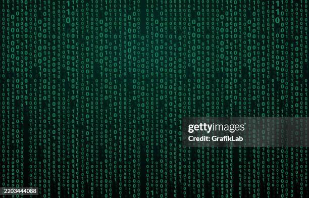 Abstract Technology Background Binary Data And Streaming Binary Code ...