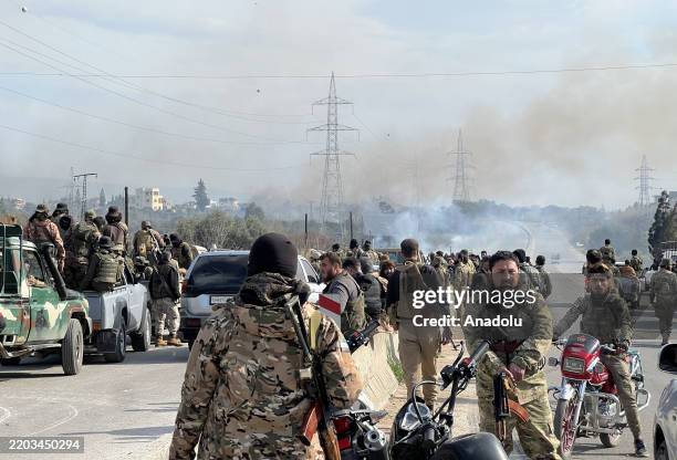 The Syrian army dispatch reinforcement units consisting of hundreds of vehicles to Latakia on March 08, 2025 in Jabla, Syria. This decision was made...