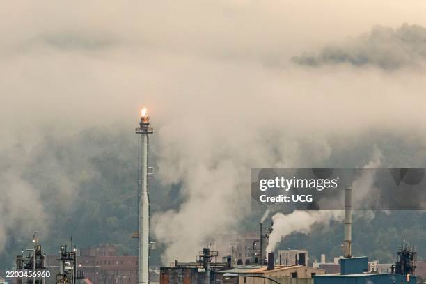 Bradford, Pennsylvania, The American Refining Group oil refinery. Formerly Kendall, it is the oldest continuously operating refinery in the United...