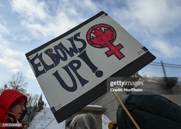 Protesters gather outside the U.S. Embassy for the 'Ottawa Ensemble pour Nos Filles' demonstration, organized by Mothers Out Front on International...
