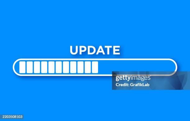 ilustrações de stock, clip art, desenhos animados e ícones de loading bar depicting update process - barra de progresso