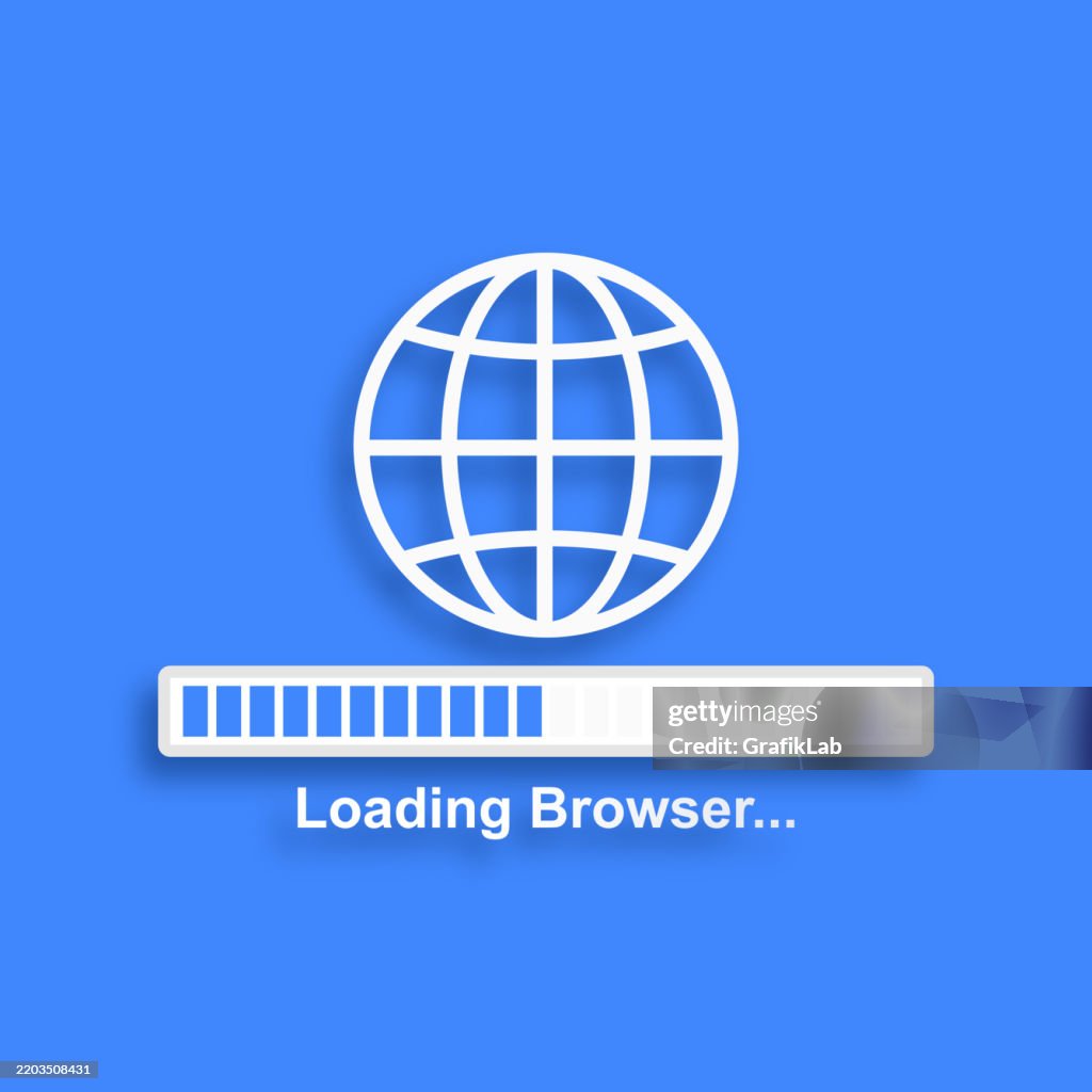 Web Browser Loading Screen With Progress Bar High-Res Vector Graphic ...