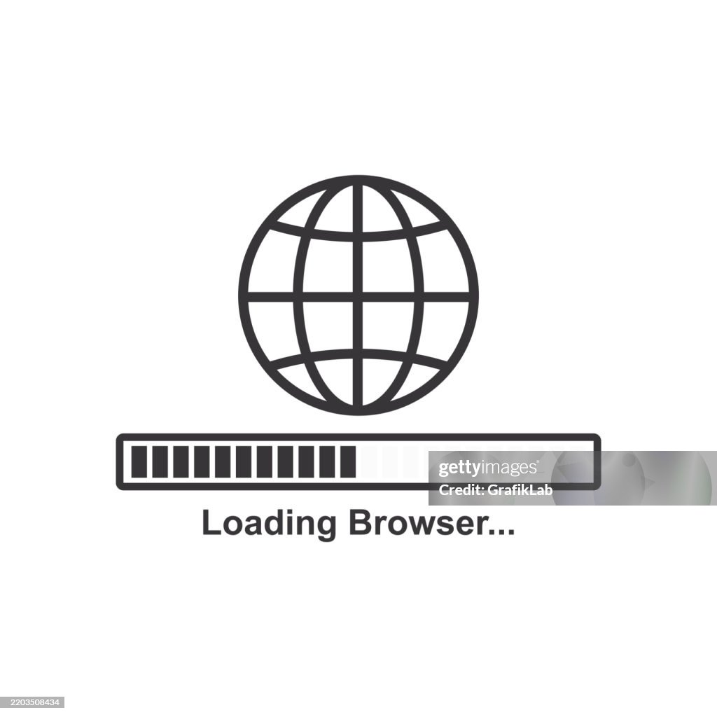 Web Browser Loading Bar Concept In Minimalistic Design High-Res Vector ...
