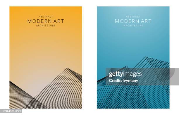 abstract modern art line architecture poster backgrounds - architecture drawing background stock illustrations