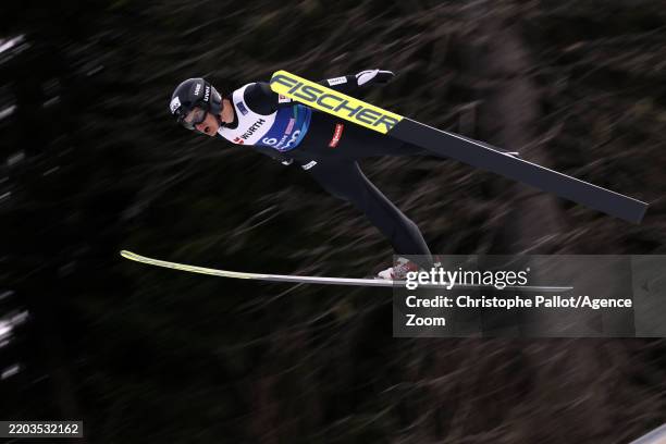 Enzo Milesi of Team France competes during the FIS Nordic World Ski Championships Men's Individual HS 138 on March 8, 2025 in Tromdheim, Norway.